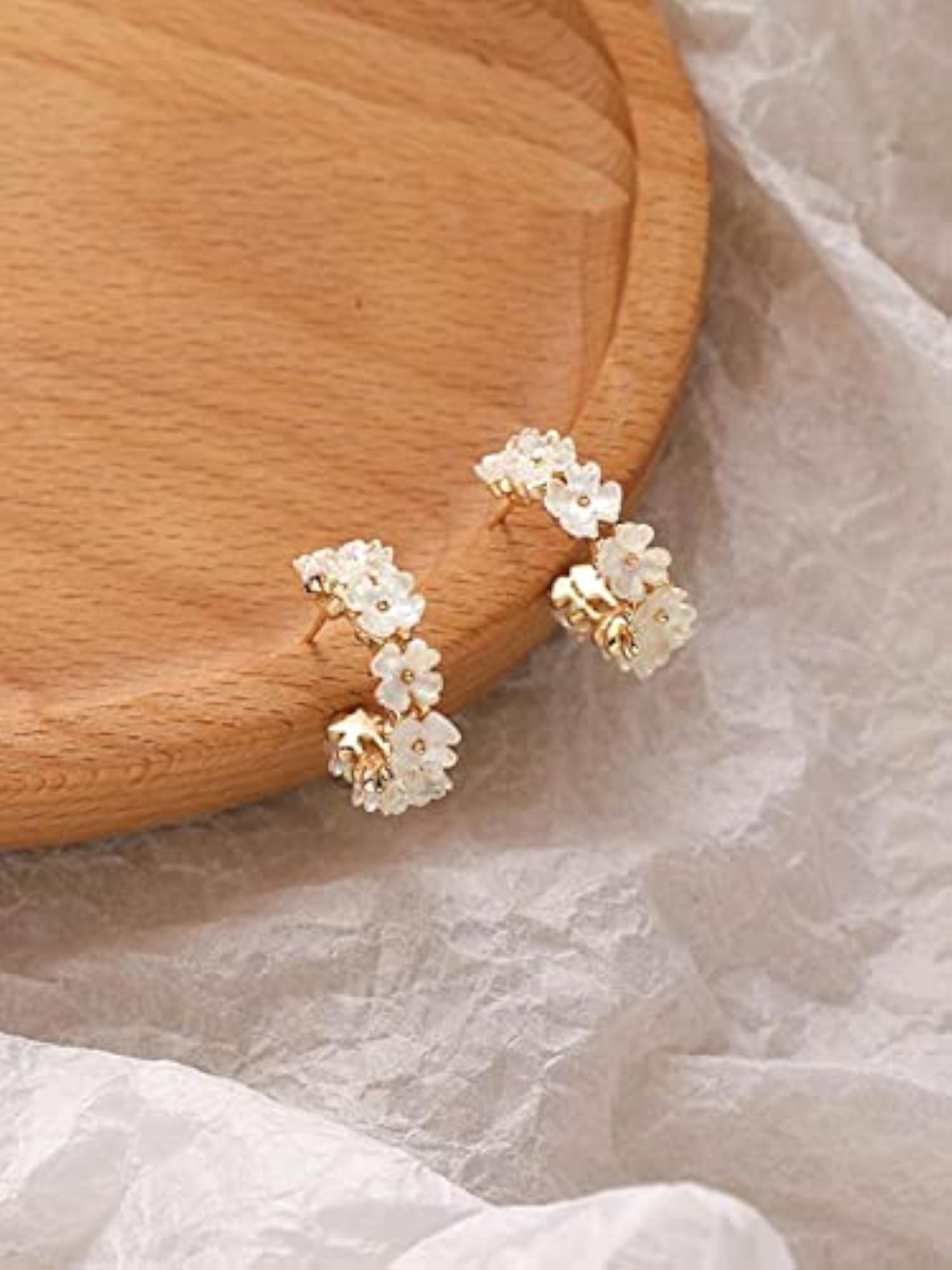 Crystal Studded Bali Clip On Hoop Earrings