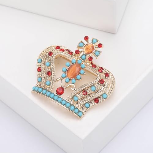 Image of Rhinestone Brooch Pin for Women Elegant Crystal Flower Bouquet Brooches Lapel Pin Wedding Party Dress Accessories for Wife Mom Birthday Gifts
