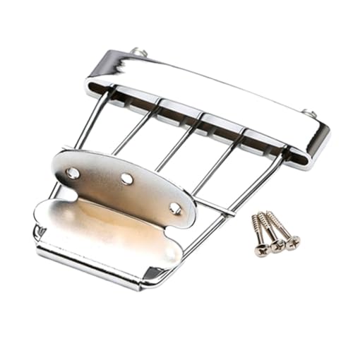 HEMOTON Guitar Supply Metal Guitar Bridge Plate for Jazz Guitar Tailpiece Easy to Install Tailpiece for Guitar
