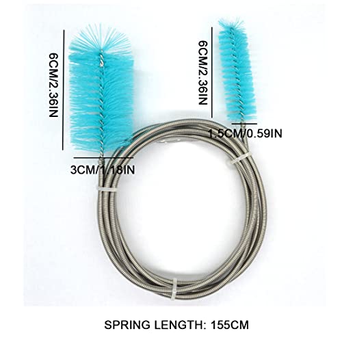 Androxeda Pennelli Filtro Acquario Flessibile Doppia estremità Pennello di Pulizia Acquario Scovolino Tubi Spazzola Lunga Acciaio per Acquario o Cucina di Casa 155cm - Image 3
