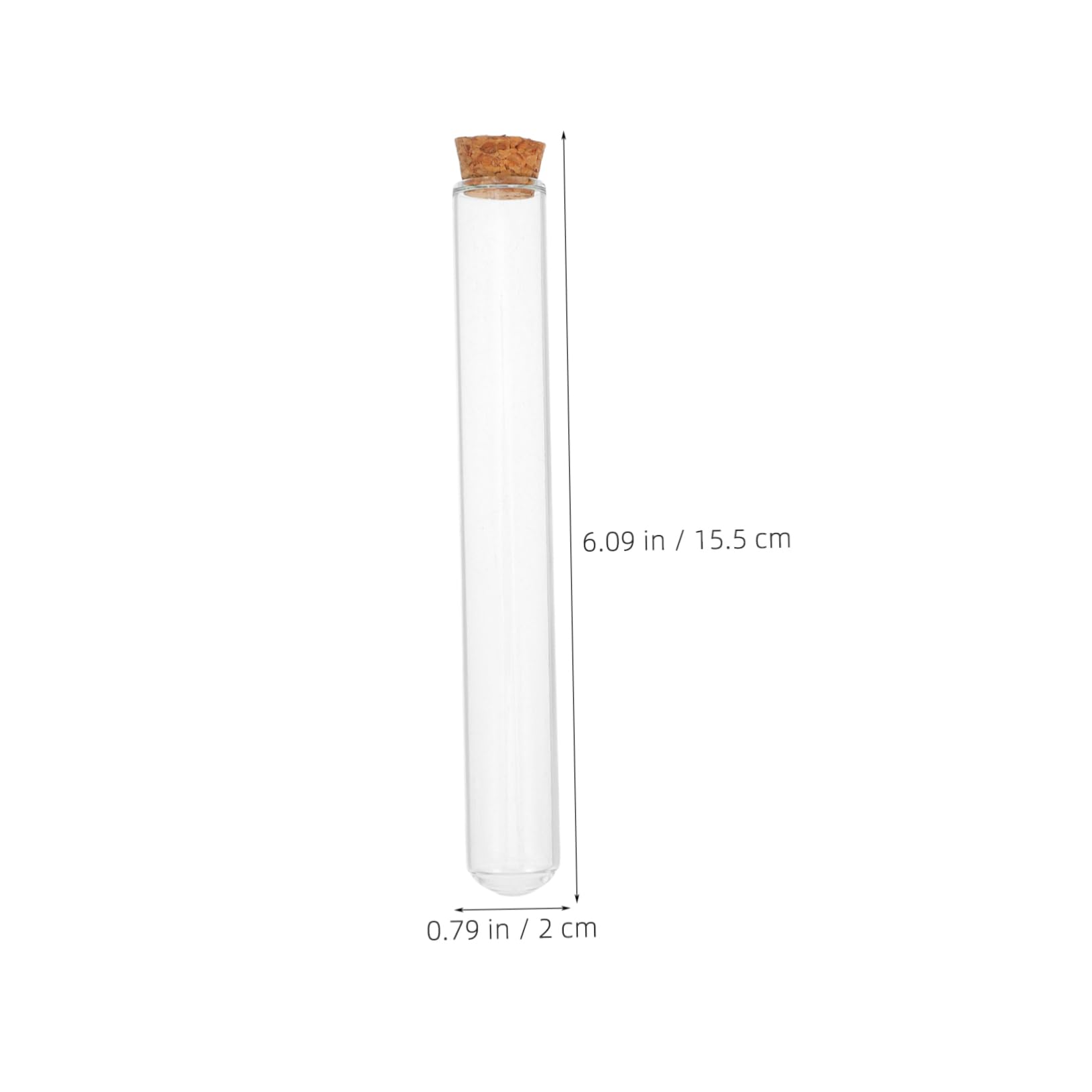Anneome 20 Tubos de Ensayo de Vidrio con Tapón de Corcho, Fondo Redondo, 20ml, para Plantas, Experimentos y Almacenamiento de Muestras