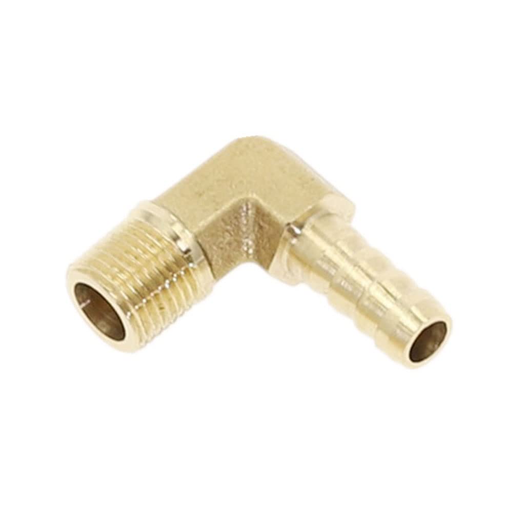 WYNLBZQ Elbow Brass Hose Barb Fitting, Barbed Coupling Connector Joint Adapter (Size : 8mm to M14x1.5)