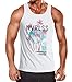Produktbild Neverless® Herren Tank-Top Palmen Sommer Strand Surfing Surf Pacific Island Fashion Streetstyle Muskelshirt Muscle Shirt weiß L