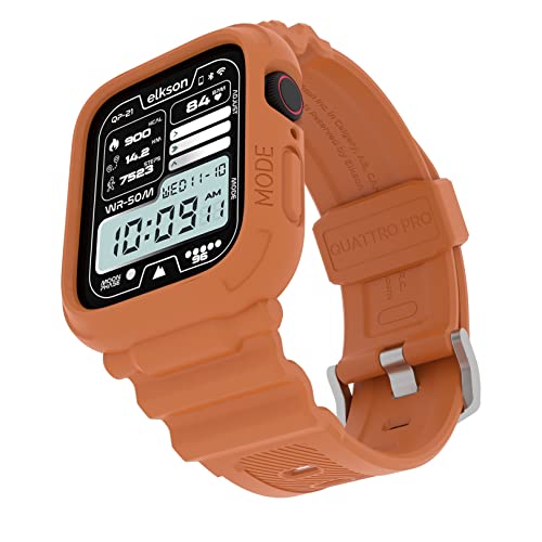 Ya en manzanajugosa.com: elkson Quattro Pro - Correa resistente compatible con Apple Watch Band de 45 mm y 44 mm, para Apple Watch SE, iWatch Series 9, 8, 7, 6, 5, 4, fundas protectoras militares deportivas a prueba de