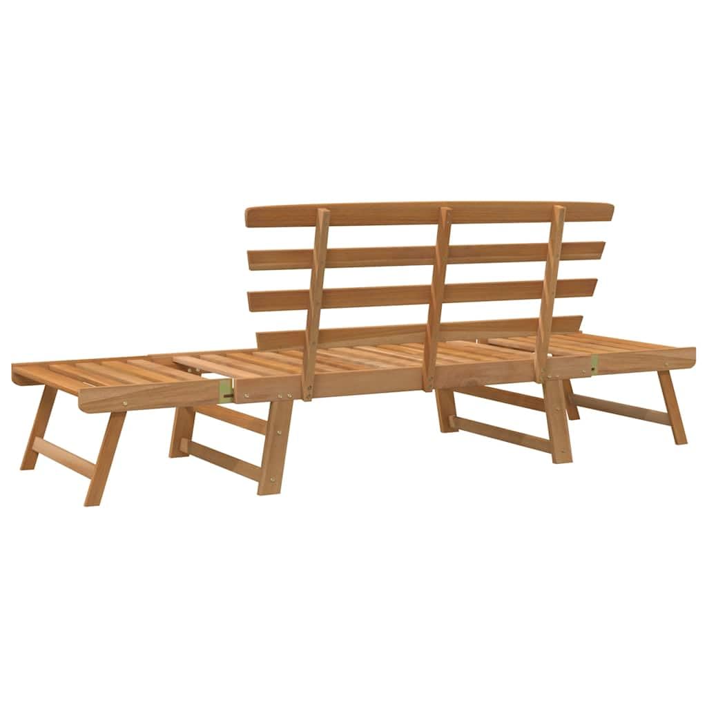 Fengshui 2-in-1 Gartenbank 190 cm Massivholz Akazie | Verstellbare Seitenteile, Sonnenliege, Sitzbank, für Außenbereich, geölt