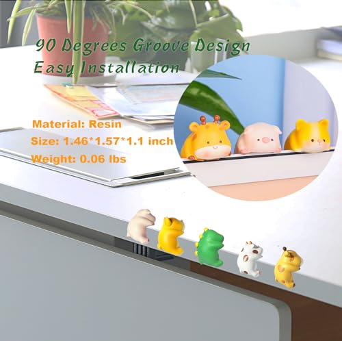 Figurines d'animaux adhésives pour ordinateur, jouet décoration amusante de bureau et maison - 4