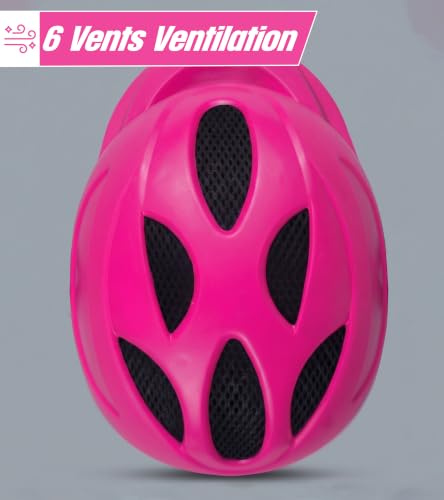 Image of OXYGEN Kids Bicycle Helmet for Age 3-8 Years | Lightweight Safety Helmet with Adjustable Strap & Air Vents | Size 24x17x10 cm | Ideal for Cycling, Skating, Scooter - Boys & Girls (Pink)