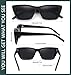 WOWSUN Narrow Small Vintage Polarized Cat Eye Sunglasses for Women
