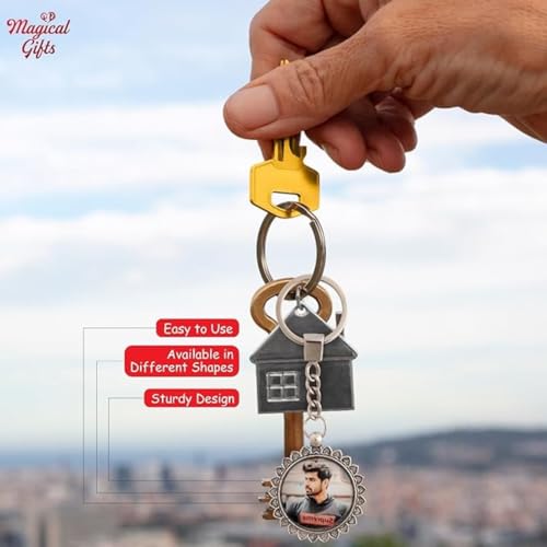 Image of magical gifts Customized Keychains, Unique Personalized Key RIngs and Charms with Your Photos /Name /Design for Bags /Bikes /Car and Gifting Purposes