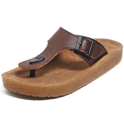 Image of DOCTOR HEALTH SUPER SOFT Men's Buckle Thong Sandals | Comfortable Cushioned Footbed Casual Slippers | Anti-Slip Lightweight Everyday Wear Open Toe Sandals for Indoor Outdoor Use