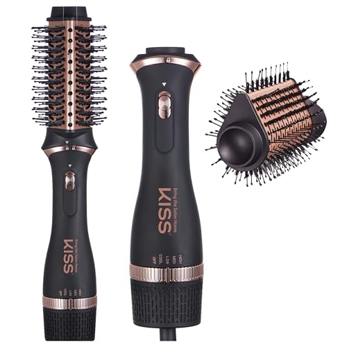 KISS Volume Boosting Air Brush, Detachable Ceramic Waterdrop Shaped Brush Head, Maximum Root Boosting Hair Dryer, 4 Heat Settings, Tangle-Free Bristles, 360° Swivel Cord