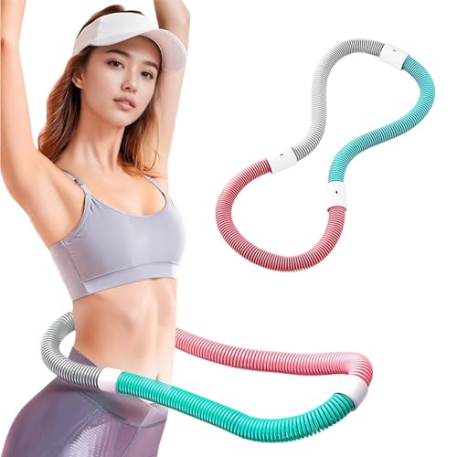 【2025 夏新登場】フラフープ ダイエット・脂肪燃焼に最適 PVC ソフトスプリング製 折りたたみ式でポータブル 重み付け & 静音設計 ウエストや背中、脚、胸までストライン訓練・筋トレ可能 室内・公園用 男女兼用 (カラー2)