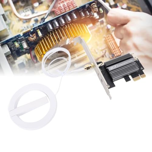 Tarjeta WiFi 6E PCIe Bewinner AX5400 4174Mbps Tri Band con Bluetooth 5.2 para PC de Escritorio, 6GHz/5GHz/2.4GHz, Adaptador de Red Inalámbrico con Cable de Extensión de Antena miniatura 3