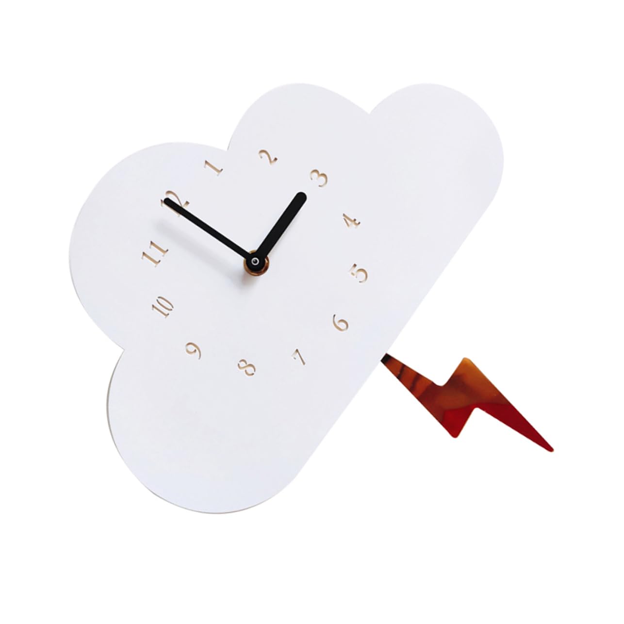 Horloge murale nuage acrylique bois oscillante pour décoration chambre enfant fille garçon