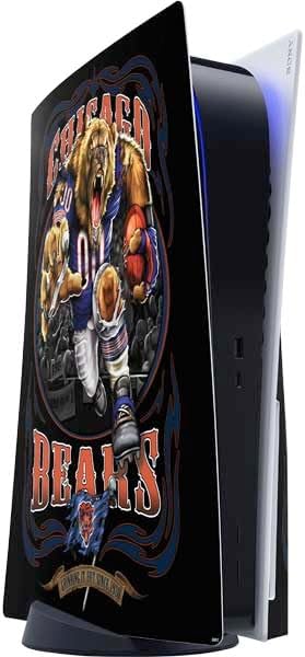 Skinit Decal Gaming Skin Compatible with PS5 Console - Officially Licensed NFL Chicago Bears Black & White Design