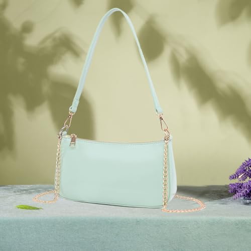 Image of Small Shoulder Bag for Women Mini Purse Retro Vegan Leather Hobo Purses Clutch Tote HandBags with Zipper Closure