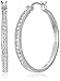 Sterling Silver Cubic Zirconia Hoop Earrings (1.2" Diameter, 0.66 cttw)