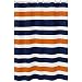 Sweet Jojo Designs Navy Blue Orange and White Kids Bathroom Fabric Bath Teen Stripe Shower Curtain