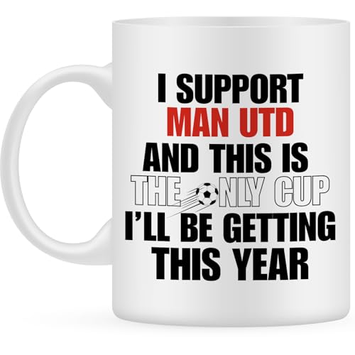 Dad Father Gift Funny Football Mug Gift for Man United Fans -11oz Ceramic Coffee Cup Gift for Football Fans - Perfect Birthday Present for Son Dad Brother Uncle & Friend (Man United)