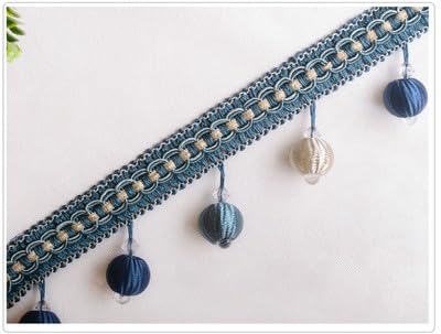 Wykończenia z frędzlami, Frędzle Tassel, aplikacja na zasłony(Deep Blue)