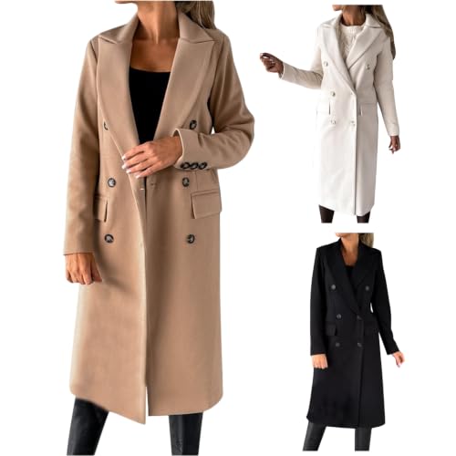 Long Winter Coats for Women Double Breasted Jacket Thicken Peacoat - image 1