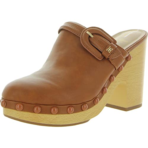 Image of Sam Edelman Womens Nyla Round Toe Slip On Clogs Brown 6.5 Medium (B,M)