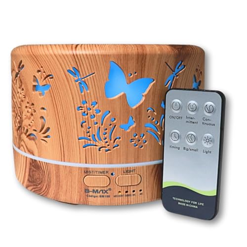 Difusor Ultrassônico de 700ml com Controle Remoto e Luz LED Marfi...