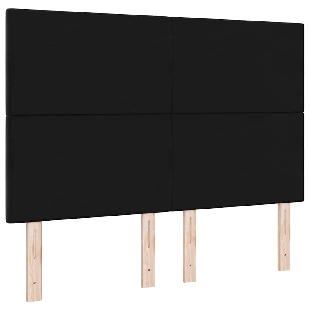 Cabecero negro de 160 cm, 2 alturas de 118/128 cm, madera maciza de pino/espuma, tapizado para pared/cama tapizada