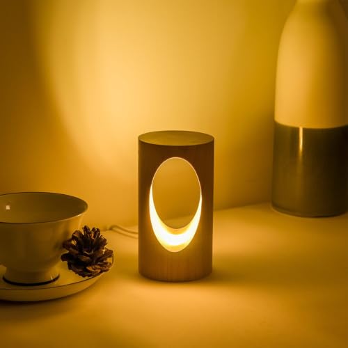 Lámpara de mesa de noche infantil portátil de madera miniatura 6