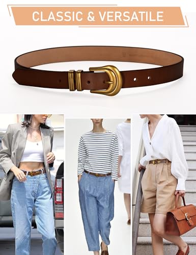 Western Belts for Woman-100% Genuine Leather Belt with Gold Silver Buckle for Jeans Dresses3