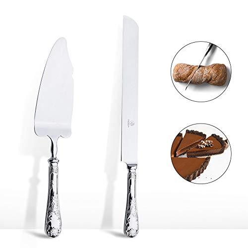 OTW PAVILION 2 Piece Wedding Cake Server Set,18/10 Stainless Steel Dessert Set Pie