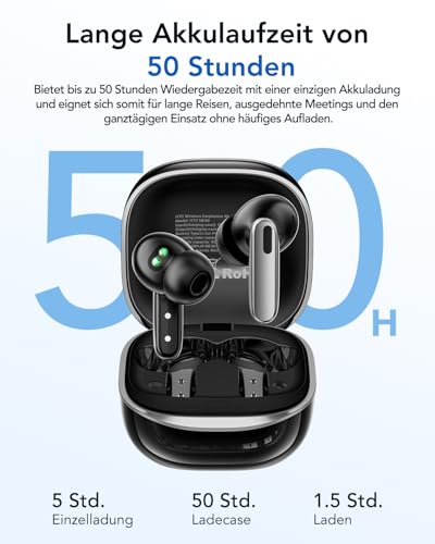 Relxhome NE46 Übersetzer Kopfhörer, 135 Sprachen Übersetzungskopfhörer, 8 Übersetzungsmodi, 60 Stunden Wiedergabezeit, Herzfrequenz & Blutsauerstoff Überwachung, Kopfhörer für Lernen, Business, Sport