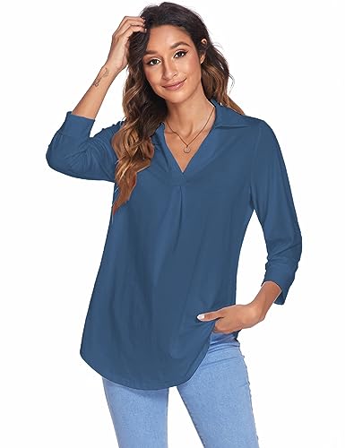 Image of Newchoice Womens 3 /4 Sleeve Shirts Business Casual Tops