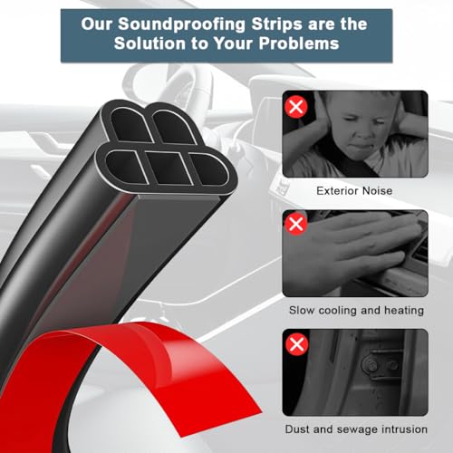 Image of STHIRA 52.5Ft Car Door Seal Strip Weather Stripping Car Rubber Seal Cuttable Door Edge Weather Strip Automotive Soundproof Door Trim Seal Universal Door Edge Rubber Trim for SUV, Van, Pickup Trunks