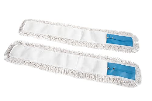 SGWEB Professional Ricambio Frangia in Cotone per Scopa a Forbice 1 Coppia dimensione standard per pulizia professionale pavimenti grandi superfici 100cmx2 pezzi alta assorbenza biancoovunquefiltro