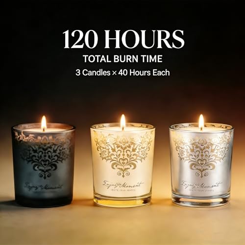 Luxury Soy Candle Gift Set for Women – 3 Pack 7oz Crystal Glass Aromatherapy Candles, 120H Total Burn Time, Soy & Beeswax Blend with Wick Trimmer & Snuffer Lid, Spa & Relaxation Scents - Image 6