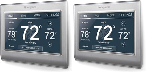 Image of Honeywell Home RTH9585WF1004 Wi-Fi Smart Color Thermostat,7 Day Programmable,Touch Screen,Energy Star,Alexa Ready,Gray,(Pack of 2)
