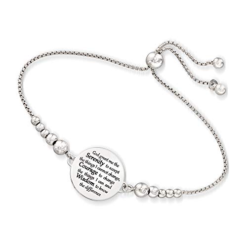 Ross-Simons Italian Sterling Silver Serenity Prayer Bolo Bracelet3