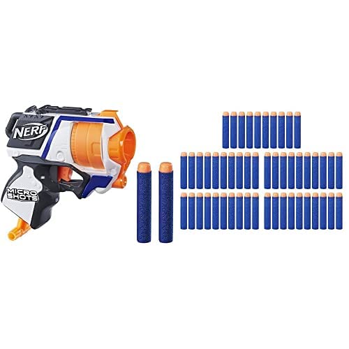 Image of Nerf Micro Shots N-Strike Elite Strong-arm with 50 Extra Elite Darts Pack, Ages 8 and Up