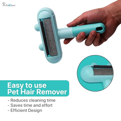 Image of Pet Hair Remover Roller | Remover and Reusable lint Roller | Portable Dog and Cat Hair Remover | Multi Surface - Couch, Furniture, Carpet, Clothing | Easy to Use Fur Removal Tool (Turq)