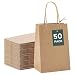 GSSUSA 5.25"x3.25"x8" 50 Pcs Kraft Paper Bags, Shopping, Mechandise, Party, Gift Bags (Natural)