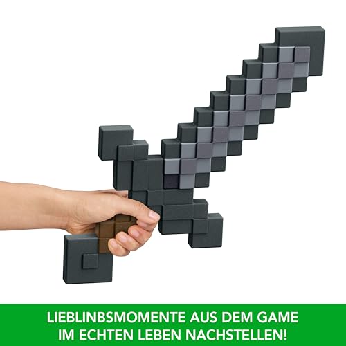 Mattel Minecraft Kampfspielzeug-Zubehörkollektion im pixeligen Design für Rollenspiele (verschiedene Styles), JCV19, [Mehrfarbig]