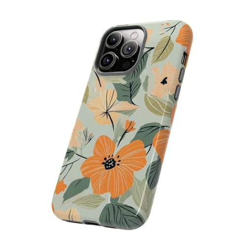 Coque fleurie orange iPhone 14 Pro Max pour vos sorties