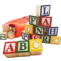Skoolzy 30 PCS Baby Blocks - Wooden Blocks for Toddlers 3-5 - ABC Blocks for Alphabet Letters Learning - Building Blocks and Blocks for Toddlers 2-4 Years