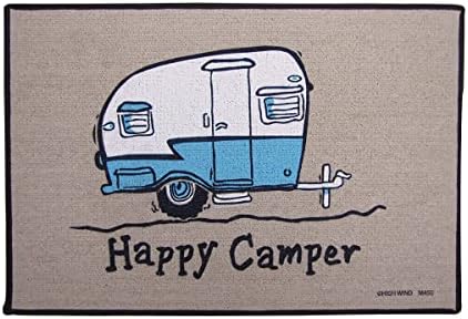 Funny Happy Camper Tan Outdoor Welcome Doormat