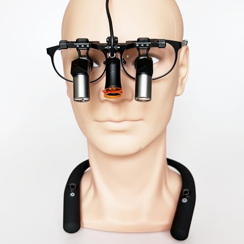 3.5X 4.5X 5.5X 6.5X Songzi Optics Titanium Frame Ergonomic Dental Loupes Ergo Surgical Loupes Bright Vision and No Distort Image with Light (Magnification 4.5X, Working Distance L(440-540 mm))
