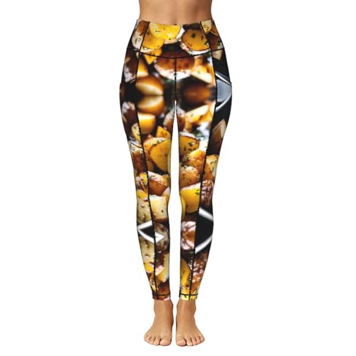 Leggings de patatas para mujer que evitan transparencias con bolsillos prácticos 2
