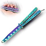 Butterfly Trainer, Rainbow Folding Finger Trainer, Metall-Klapp Knife Praxis-Tool Trainingsgerät Valorant Butterfly Messer für Balisong-Trainingsmesser Anfänger-Der Flipping-Tricks