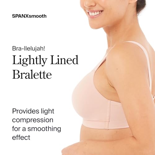 Image of SPANX Bra-Llelujah Lightly Lined Bralette - Wire-Free Bra - Comfortable Support - Wireless Bra - Dig-Free Straps - Vintage Rose - X-Small