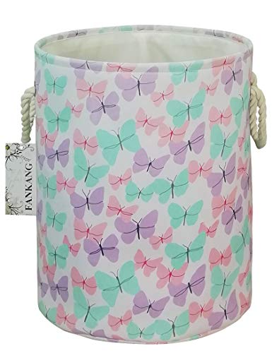 Image of FANKANG Storage Baskets,Collapsible Convenient Nursery Hamper/Laundry Bin/Toy Collection Organizer for Kid's Room(Butterfly)
